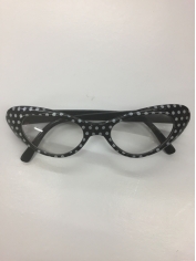 50's Black White Spotted - Novelty Sunglasses 